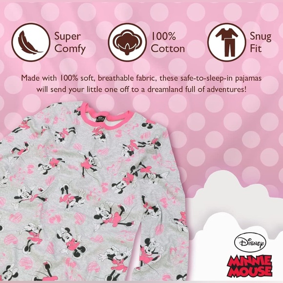 Disney Women's Mickey Mouse 2-Piece Snug-Fit Cotton Pajamas Set - Picture 3 of 5